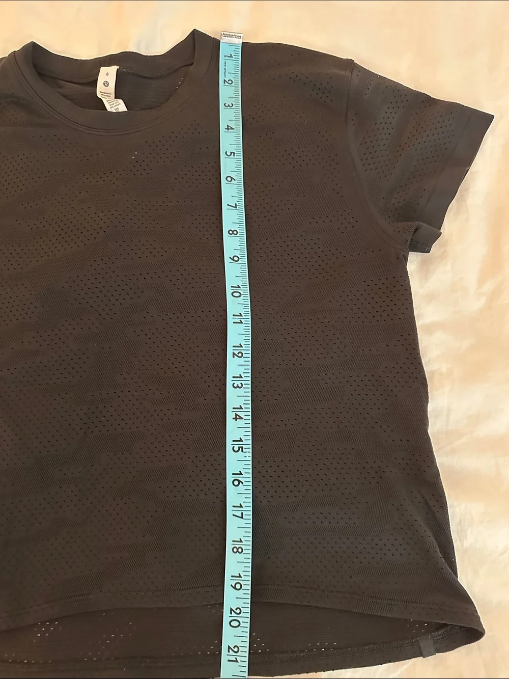 lululemon athletica Black Perforated Short Sleeve Tee